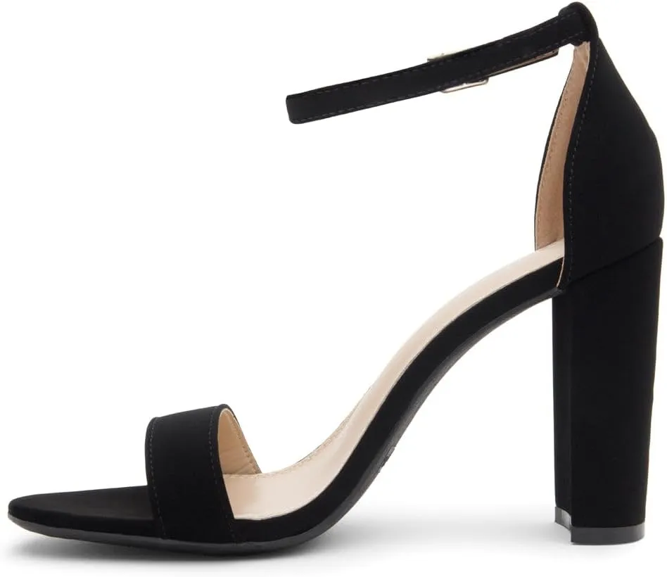 Herstyle Women’s Chunky Block Heels – Open Toe Ankle Strap Sandals, 3.75 Inch High Heels for Wedding, Party & Dressy Occasions – Comfortable Strappy Dress Shoes