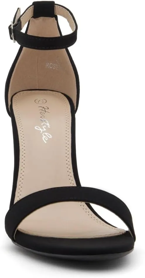 Herstyle Women’s Chunky Block Heels – Open Toe Ankle Strap Sandals, 3.75 Inch High Heels for Wedding, Party & Dressy Occasions – Comfortable Strappy Dress Shoes