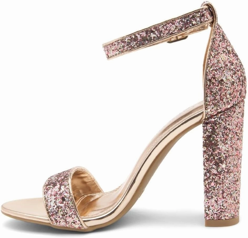Herstyle Women’s Chunky Block Heels – Open Toe Ankle Strap Sandals, 3.75 Inch High Heels for Wedding, Party & Dressy Occasions – Comfortable Strappy Dress Shoes