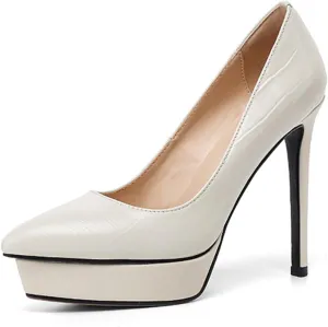 High Heels,Classic Leather Stilettos for Women,12.5CM High Heels,Breathable and Comfortable Cowhide Soles