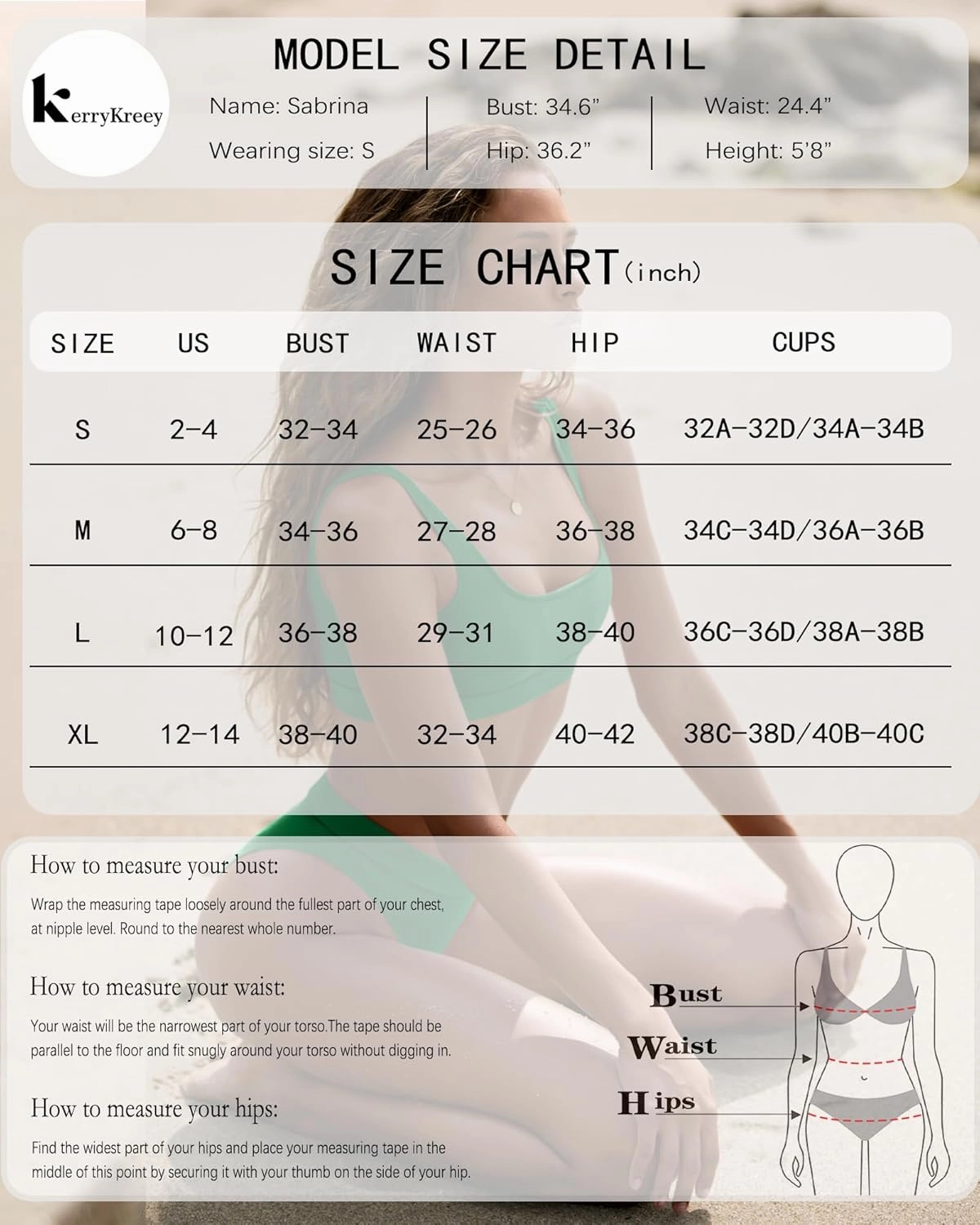 High Waisted Bikini for Women Tummy Control Bottoms Push Up Crop Top Swimsuit 2 Piece High Cut Teens Girls Bathing Suits