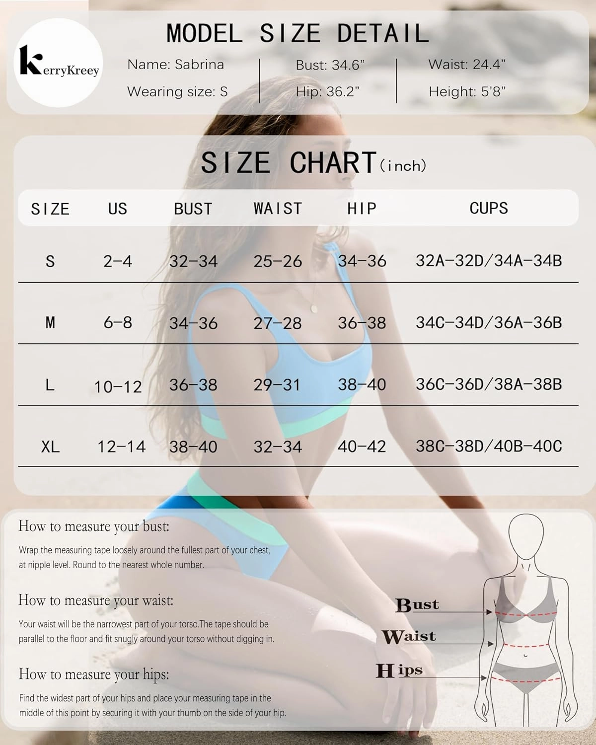 High Waisted Bikini for Women Tummy Control Bottoms Push Up Crop Top Swimsuit 2 Piece High Cut Teens Girls Bathing Suits