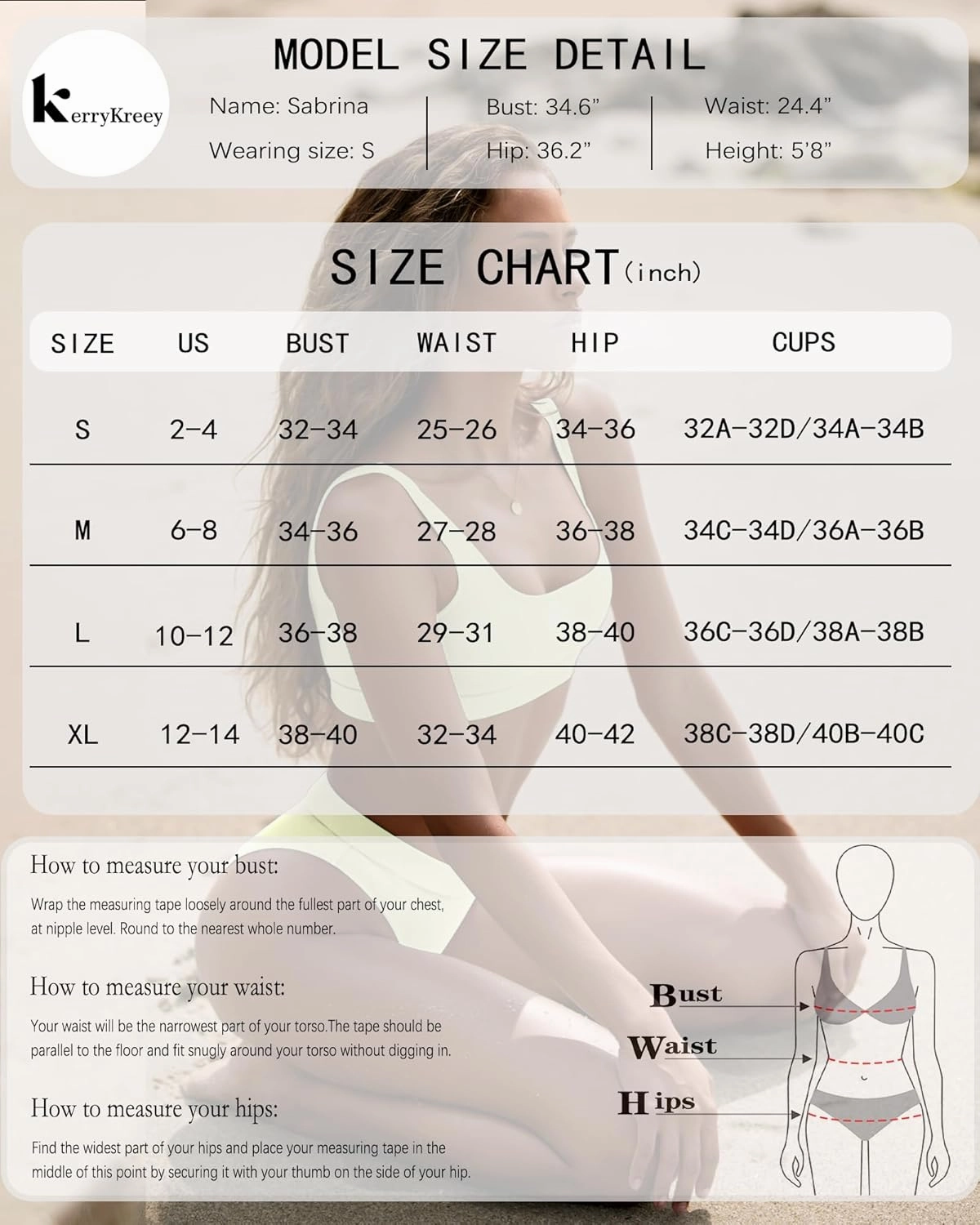 High Waisted Bikini for Women Tummy Control Bottoms Push Up Crop Top Swimsuit 2 Piece High Cut Teens Girls Bathing Suits