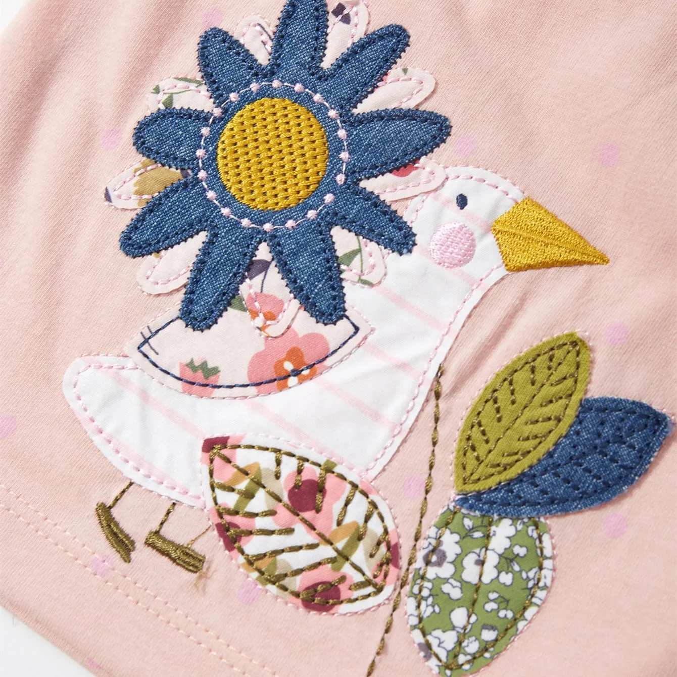 HILEELANG Toddler Girl Short Sleeve Dress Cotton Casual Spring Summer Easter Applique Playwear Dresse Size 2-8 Yeras