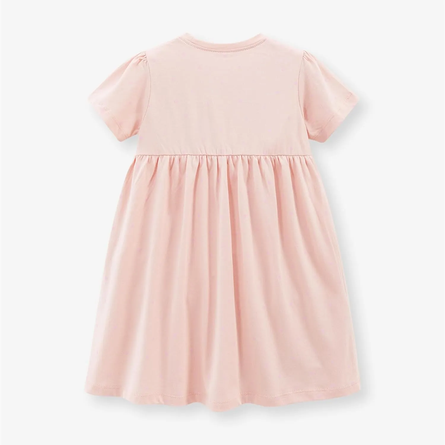 HILEELANG Toddler Girl Short Sleeve Dress Cotton Casual Spring Summer Easter Applique Playwear Dresse Size 2-8 Yeras