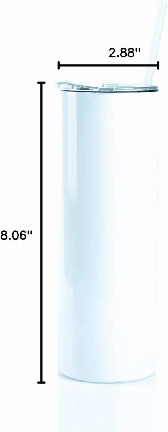 Hogg 20 oz Sublimation Tumblers Duo (25 Units) - Comes with 2 Lids, Sublimation Blanks, Bulk Tumblers with Lids and Straws, 20oz Skinny, Blank Cups