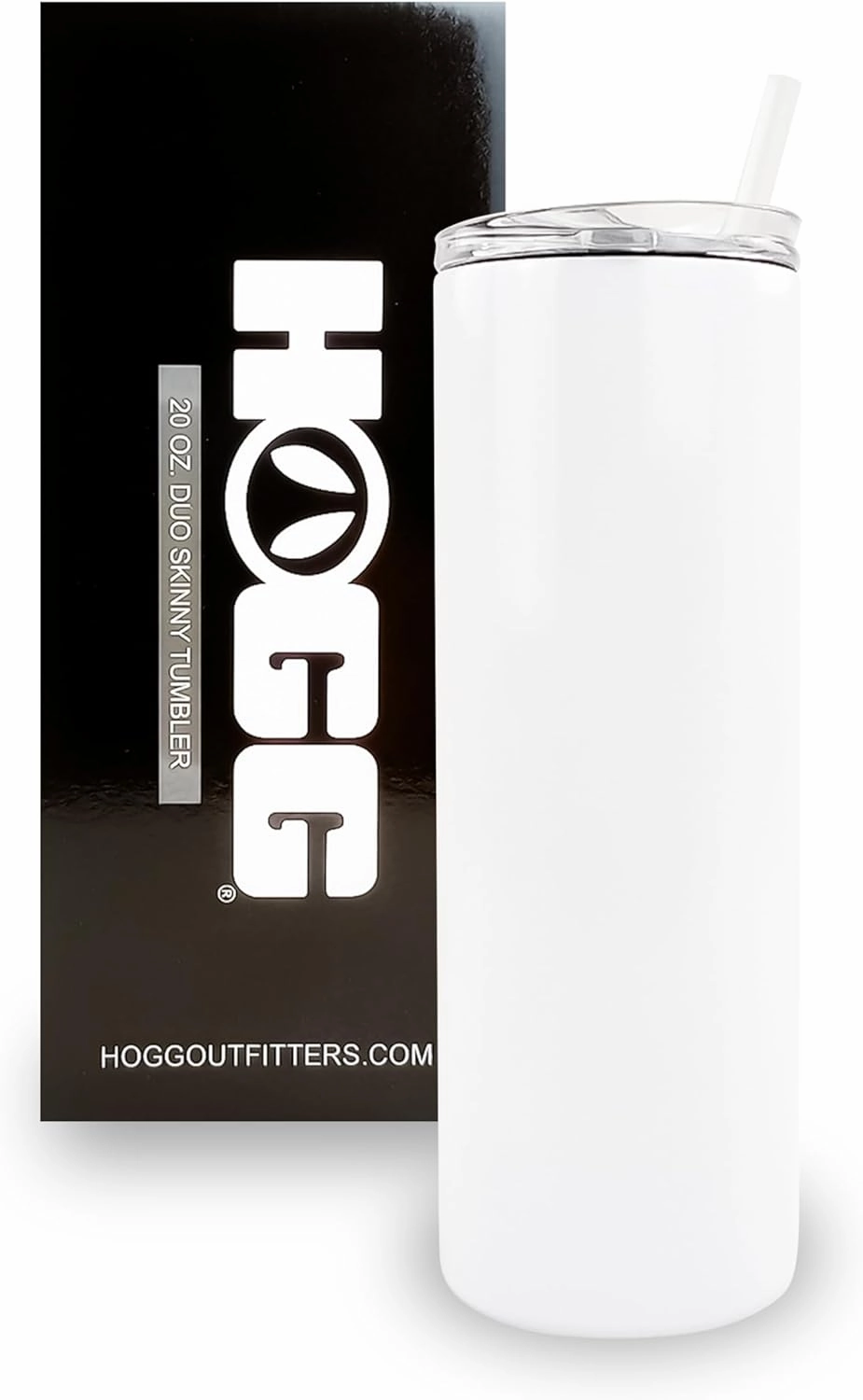Hogg 20 oz Sublimation Tumblers Duo (25 Units) - Comes with 2 Lids, Sublimation Blanks, Bulk Tumblers with Lids and Straws, 20oz Skinny, Blank Cups