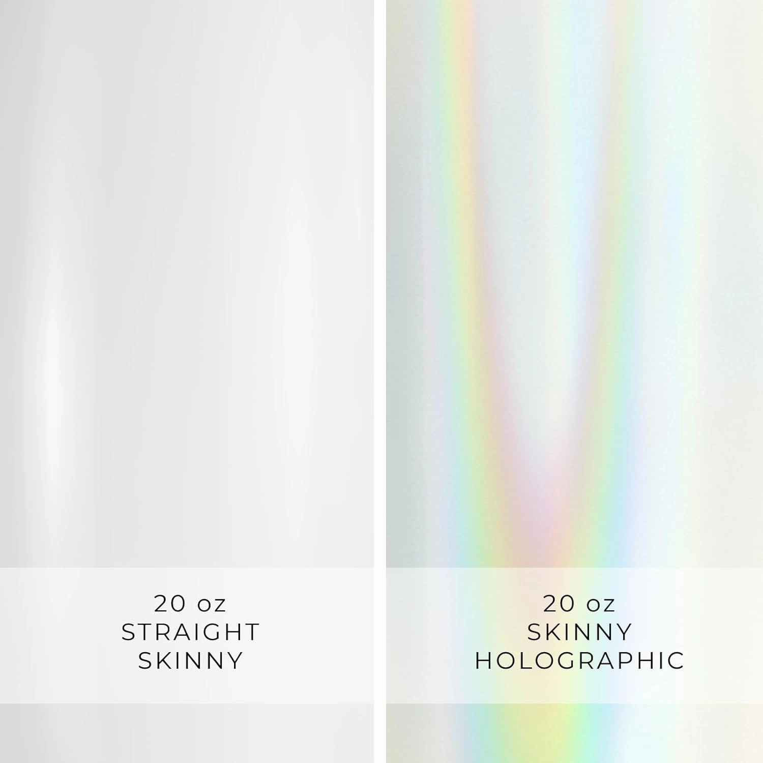 Hogg 20 oz Sublimation Tumblers Holographic (24 Units) - Shimmer Coating, Sublimation Blanks, Bulk Tumblers with Lids and Straws, 20oz Skinny, Blank Cups