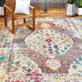 Home Dynamix Nicole Miller Patio Starlight Cedar Indoor/Outdoor Gray 7'9"x10'2" Modern Gray/Pink/Blue/Puple