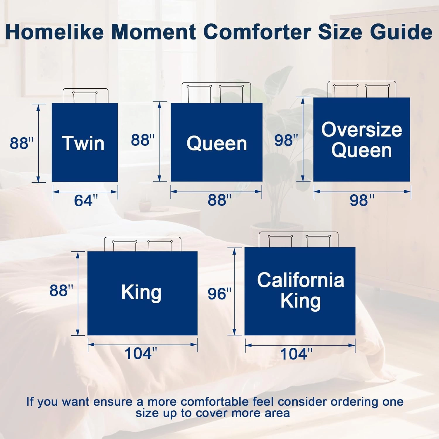 Homelike Moment Comforters Queen Size - Blue Duvet Insert Down Alternative Bed Queen Comforter, Lightweight Bedding Comforters Full Size Quilted Soft All Season Reversible Blue/Grey