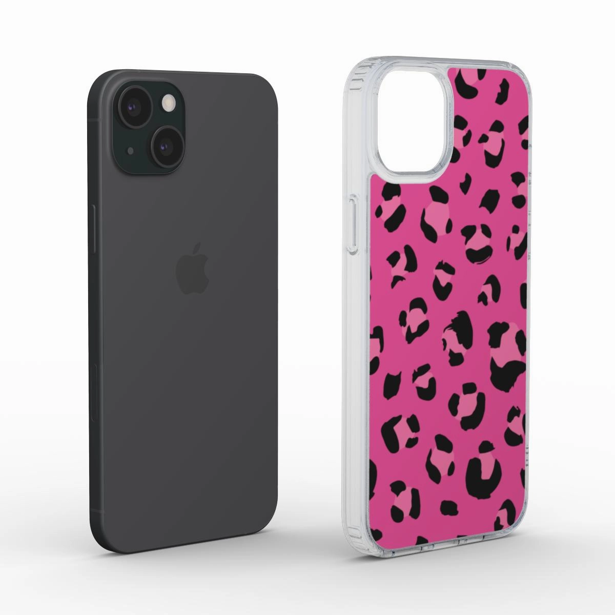Hot Pink Leopard Print Phone Case | Clear Phone Case