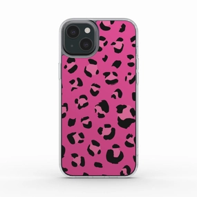 Hot Pink Leopard Print Phone Case | Clear Phone Case
