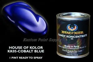 House of Kolor Cobalt Blue Kandy KK05 1 Pint Can Ready To Spray