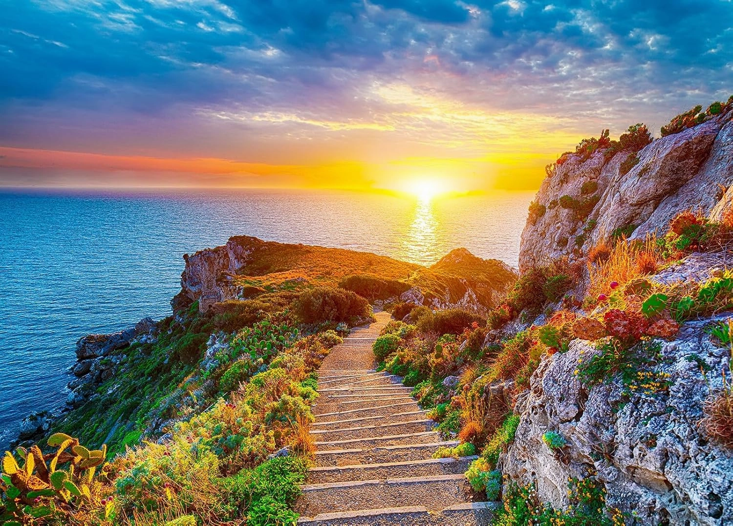 HUADADA Jigsaw Puzzles for Adults 1000 Pieces, Cape Milazzo Interlock Perfectly Letter on Back No Dust, Home Decor Birthday Party Toy for Men Women Elders Seniors (27.5"x19.6"), 1:1 Poster