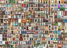 HUADADA Jigsaw Puzzles for Adults 1000 Pieces, Windows in The World Fit Well Letter on Back No Dust, Hard Difficult Impossible Challenge Toy for Men Women Elders Seniors (27.5"x19.6"), 1:1 Poster