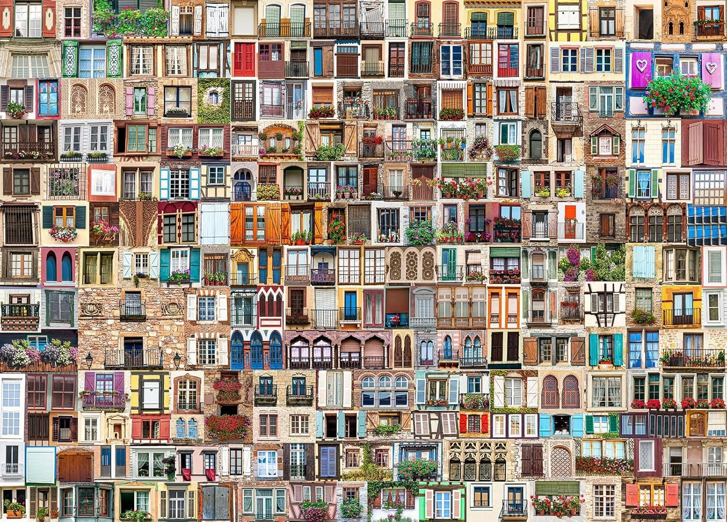 HUADADA Jigsaw Puzzles for Adults 1000 Pieces, Windows in The World Fit Well Letter on Back No Dust, Hard Difficult Impossible Challenge Toy for Men Women Elders Seniors (27.5"x19.6"), 1:1 Poster