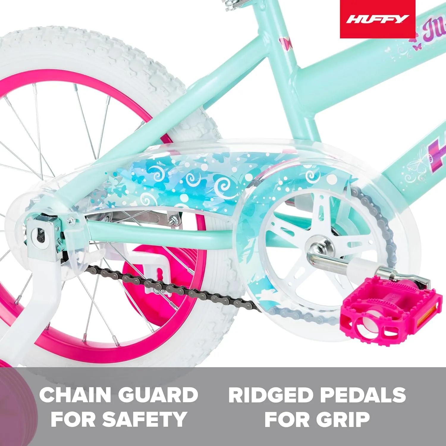 Huffy Illuminate Bike for Girls, 12/16/20 Inch Size Options, Ages 3  Years Old, Removable Training Wheels (12" and 16" Only), Multiple Color Options, Easy Assembly, Streamers, Adjustable Seat, Durable