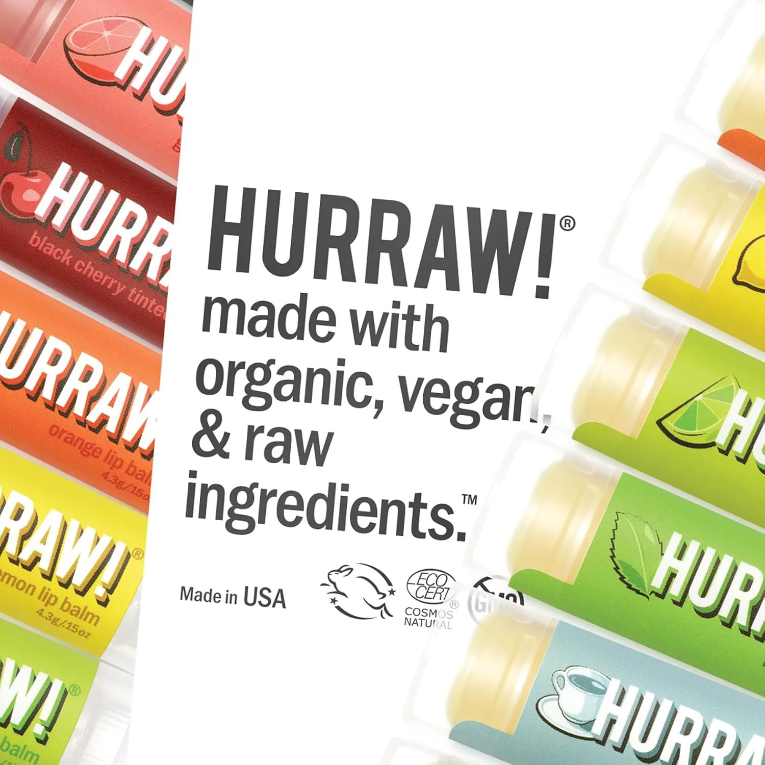 Hurraw! Mint Lip Balm, 3 Pack: Organic, Certified Vegan, Cruelty and Gluten Free. Non-GMO, 100% Natural Ingredients. Bee, Shea, Soy and Palm Free. Made in USA