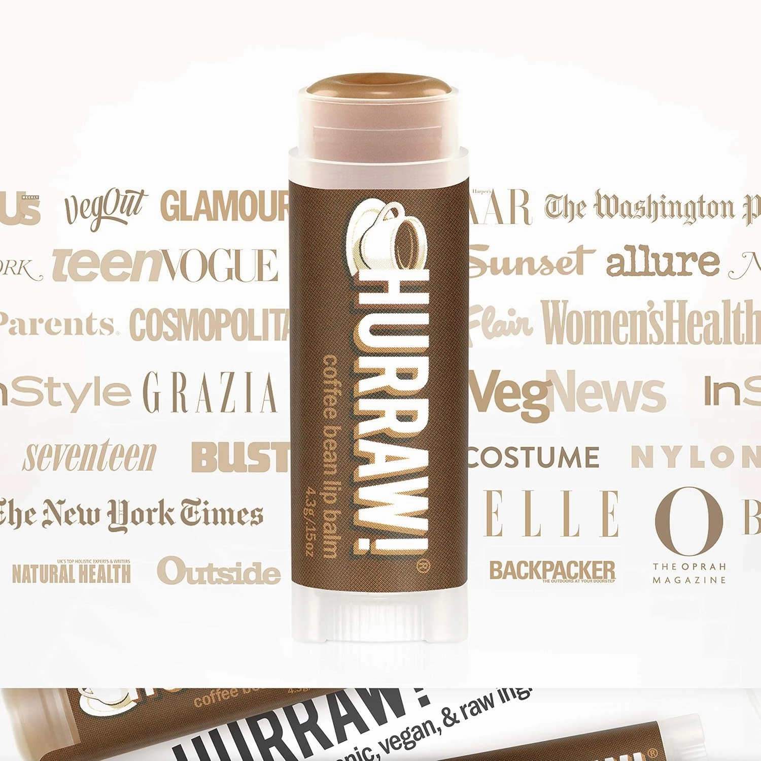 Hurraw! Coffee Bean Lip Balm, 3 Pack: Organic, Certified Vegan, Cruelty and Gluten Free. Non-GMO, 100% Natural Ingredients. Bee, Shea, Soy and Palm Free. Made in USA
