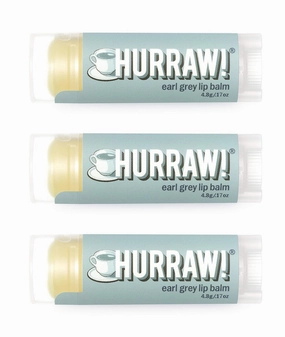Hurraw! Earl Grey Lip Balm, 3 Pack: Organic, Certified Vegan, Cruelty and Gluten Free. Non-GMO, 100% Natural Ingredients. Bee, Shea, Soy and Palm Free. Made in USA