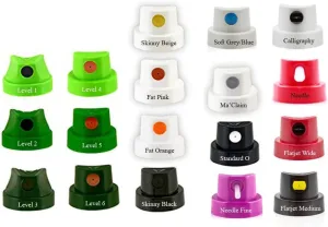 Hyatt's Spray Paint Caps Compatible with Montana Cans | Master Cap Set Includes 18 Caps