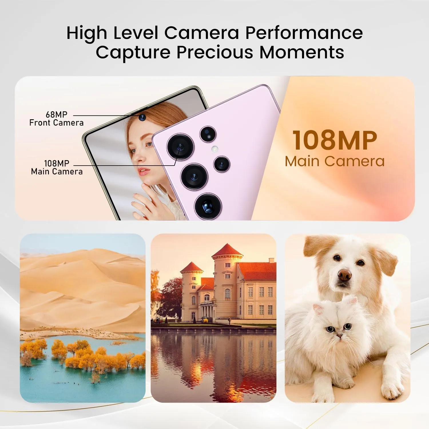 I25 Ultra Smartphone 8 256GB 6.99" FHD  Display | Snapdragon 8 Gen 3 | Android 14 | 7000mAh Battery,Android 14 with Stylus Pen & Dual Unlock/Face/Fingerprint (Pink)