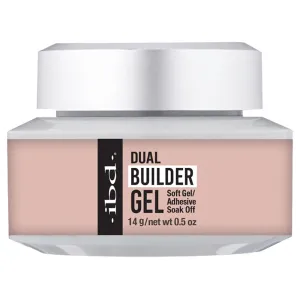 ibd Dual Builder Gel in Barely Nude, Soft Gel/Adhesive, Easy Soak Off, 0.5 oz