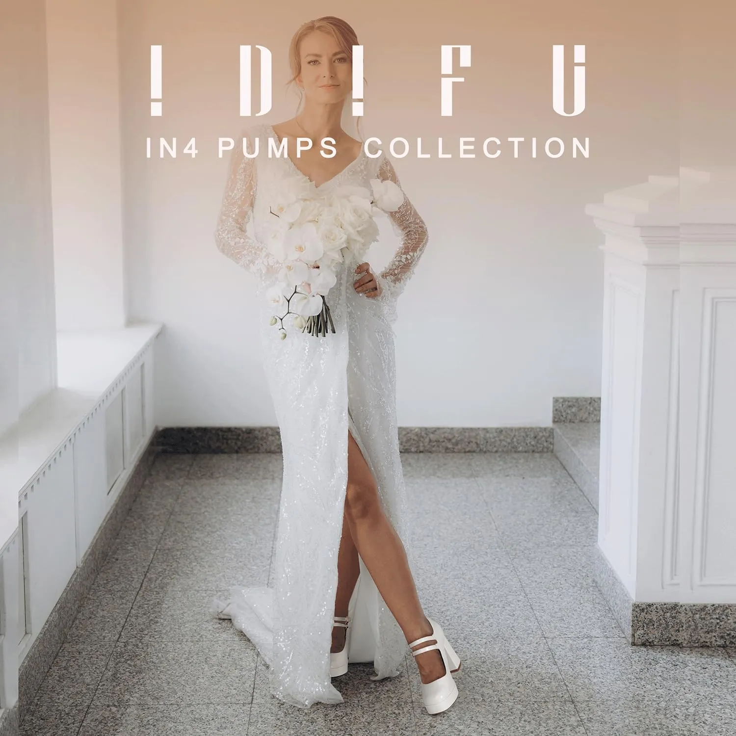 IDIFU IN4 Mary Jane Shoes Platform Chunky High Heels Closed Toe Dress Shoes for Women Wedding Work Business Homecoming Party Shoes Comfortable Casual Dressy Square Toe Heels Pumps