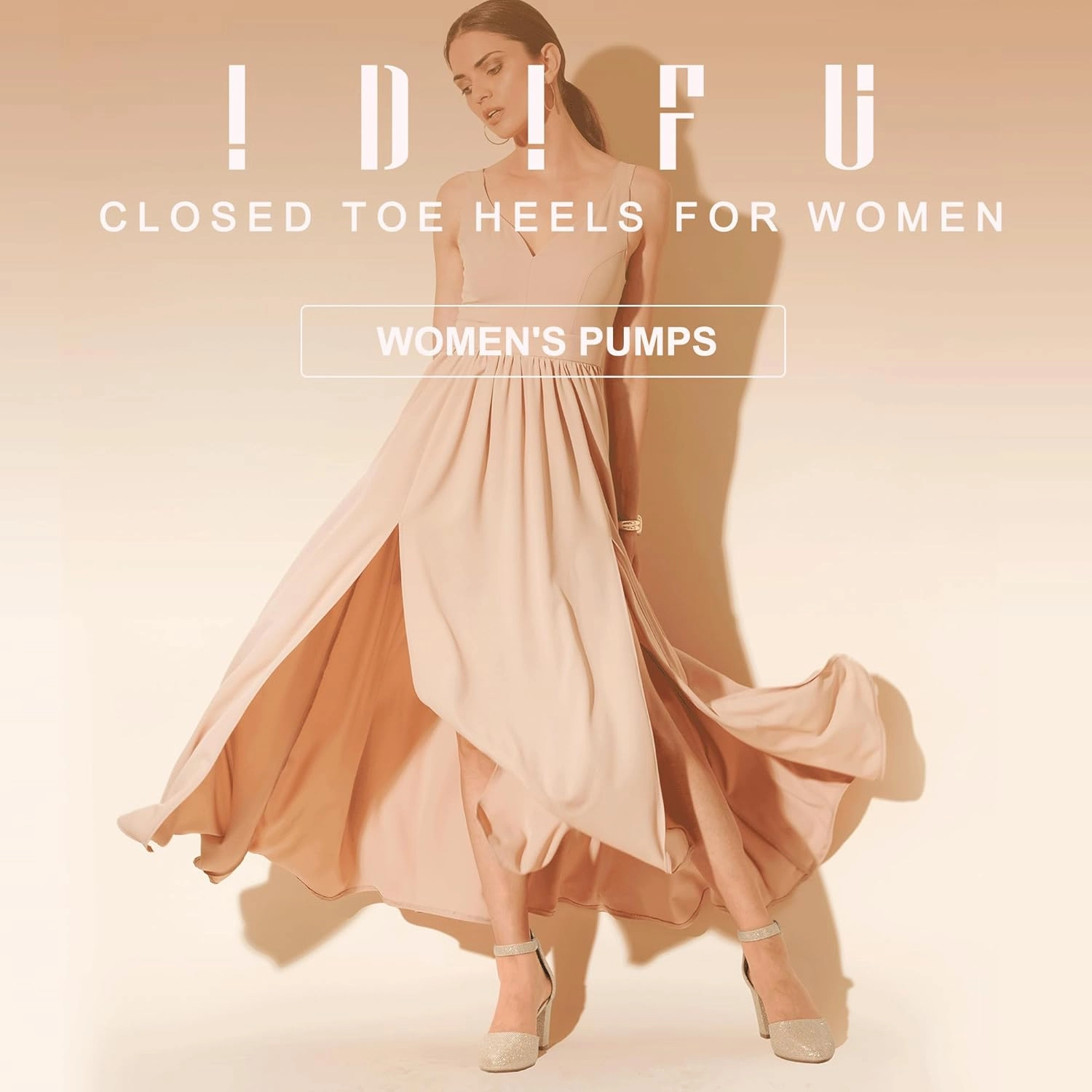 IDIFU IN3 Chunky Block Heels - Women's Pumps for Dress, Wedding, Bridal, Homecoming, Prom & Work - Comfortable Ankle Strap, Round Toe, Thick Heels