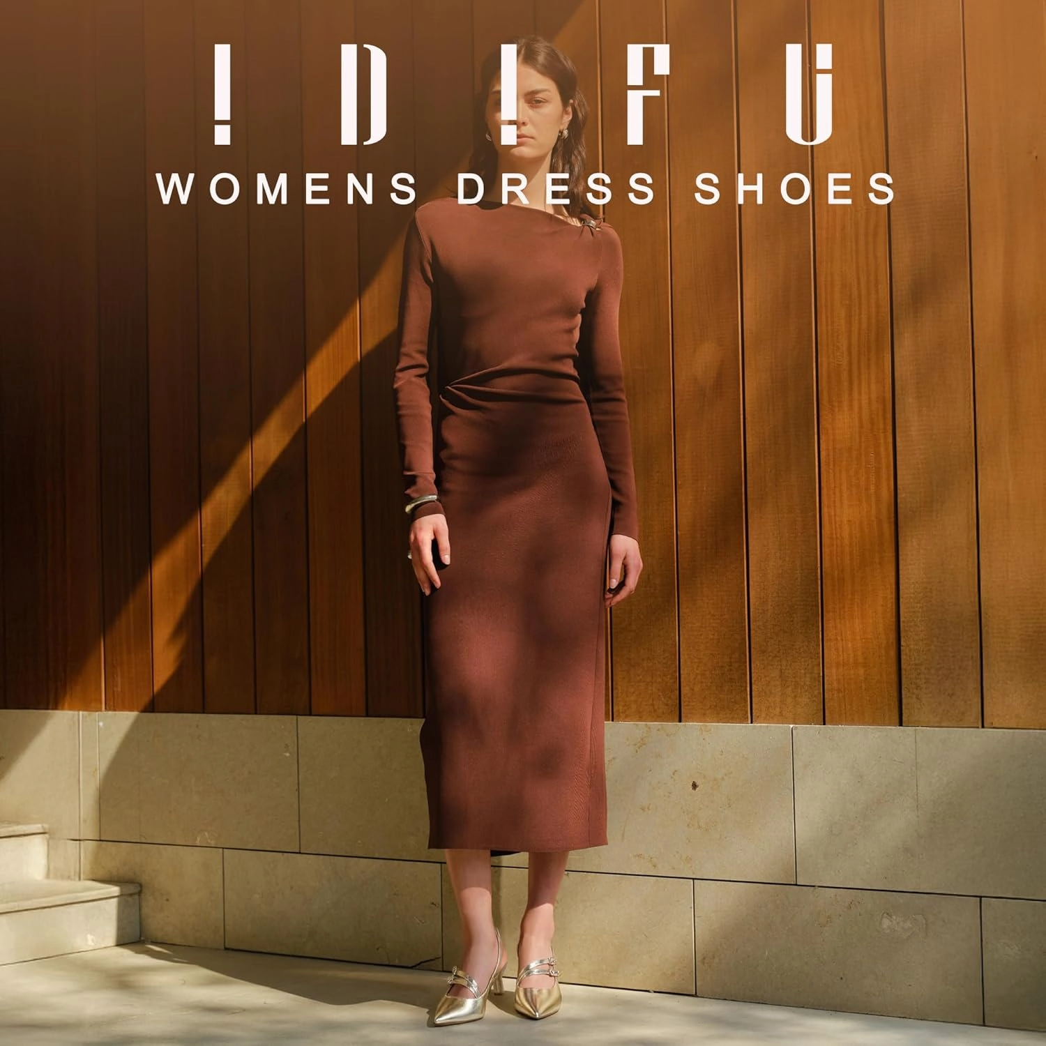 IDIFU IN3 Slingback Heels Closed Pointed Toe Pumps Strappy Low Short Chunky Block Dress Shoes for Women Wedding Bridal Prom Formal Graduation Heels Comfortable Cute Trendy Dressy Small Pumps Shoes