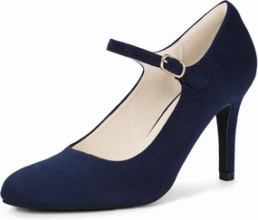 IDIFU IN4 Mary Jane Shoes Closed Toe High Heels Women's Pumps Comfortable Stiletto Ankle Strap Round Toe Dress Shoes for Women Wedding Bridal Work Vintage Classic Pumps Shoes