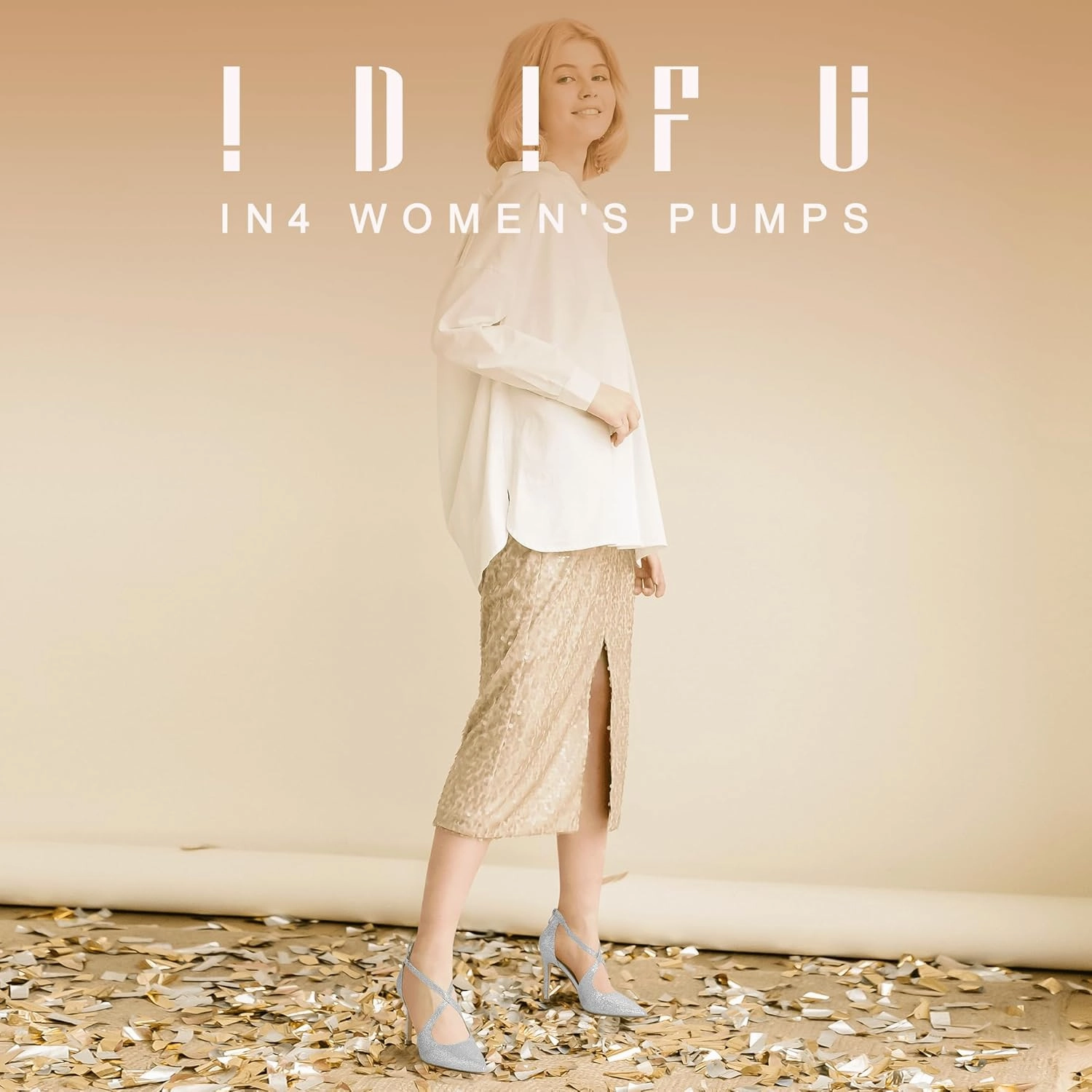 IDIFU IN4 Women's Pumps Closed Toe Stiletto Heels Strappy Wedding Bridal Office Homecoming Work Prom Dress Shoes Bride Comfortable Dressy Formal Pointed Toe Zip