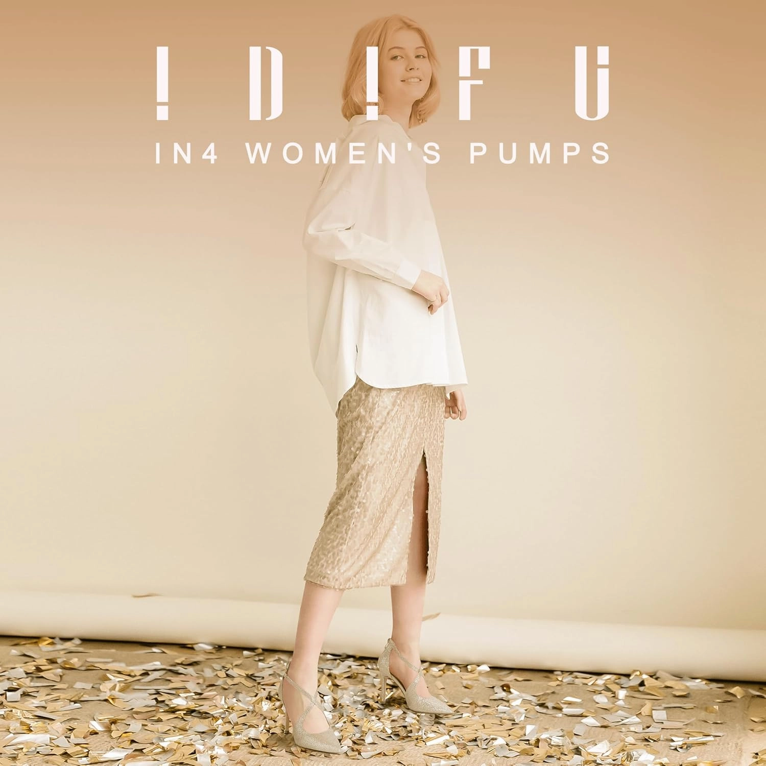 IDIFU IN4 Women's Pumps Closed Toe Stiletto Heels Strappy Wedding Bridal Office Homecoming Work Prom Dress Shoes Bride Comfortable Dressy Formal Pointed Toe Zip