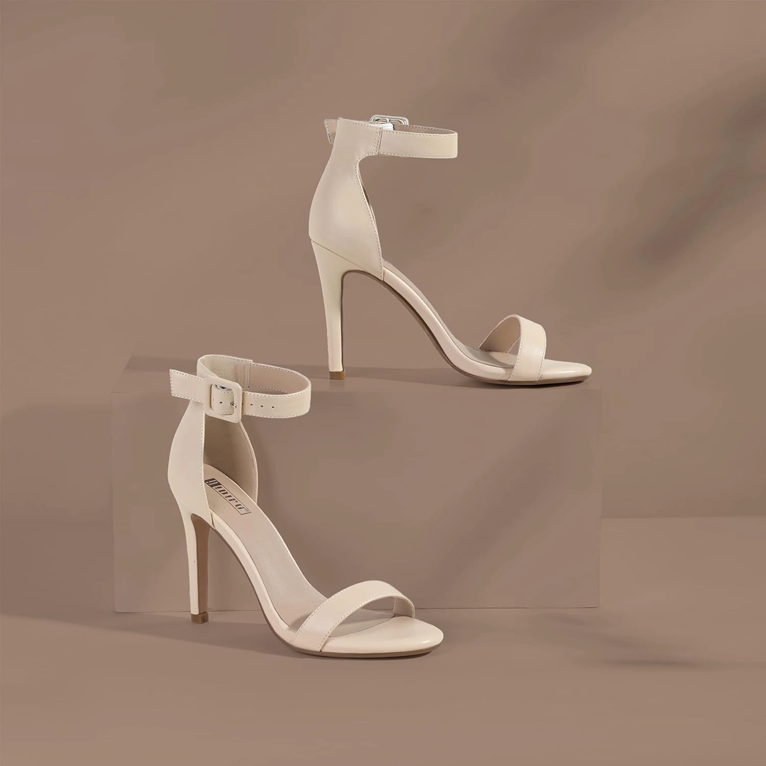 IDIFU Women's High Heels for Women Dressy Stiletto Heels Open Toe Heels Ankle Strap Heeled Sandals for Women on Wedding Party Homecoming