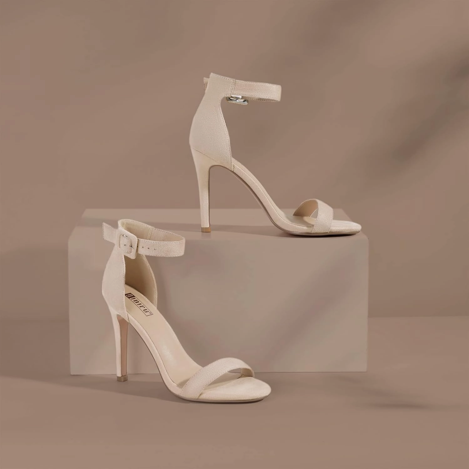 IDIFU Women's High Heels for Women Dressy Stiletto Heels Open Toe Heels Ankle Strap Heeled Sandals for Women on Wedding Party Homecoming