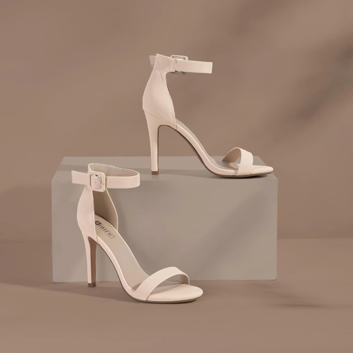 IDIFU Women's High Heels for Women Dressy Stiletto Heels Open Toe Heels Ankle Strap Heeled Sandals for Women on Wedding Party Homecoming
