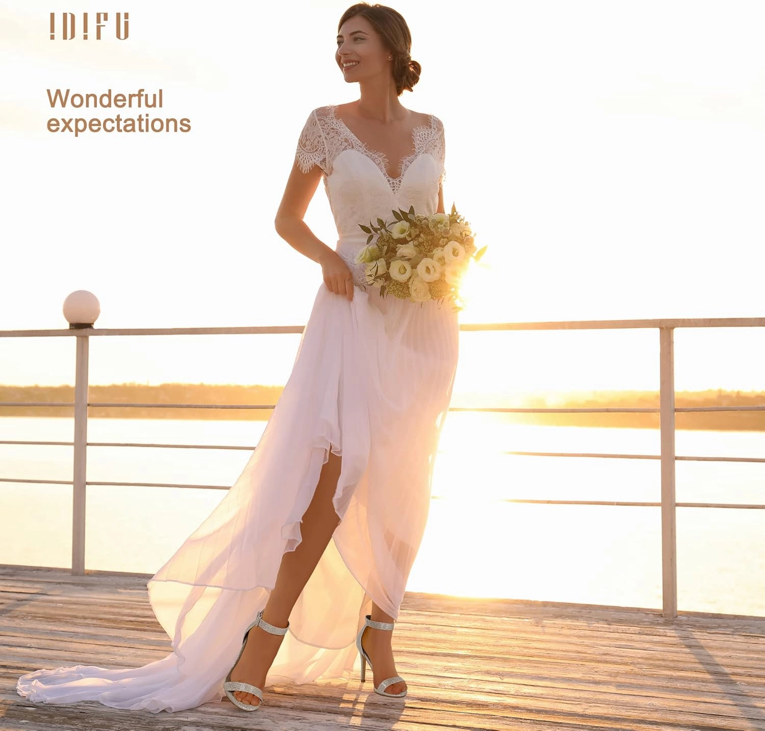 IDIFU Women's High Heels for Women Dressy Stiletto Heels Open Toe Heels Ankle Strap Heeled Sandals for Women on Wedding Party Homecoming