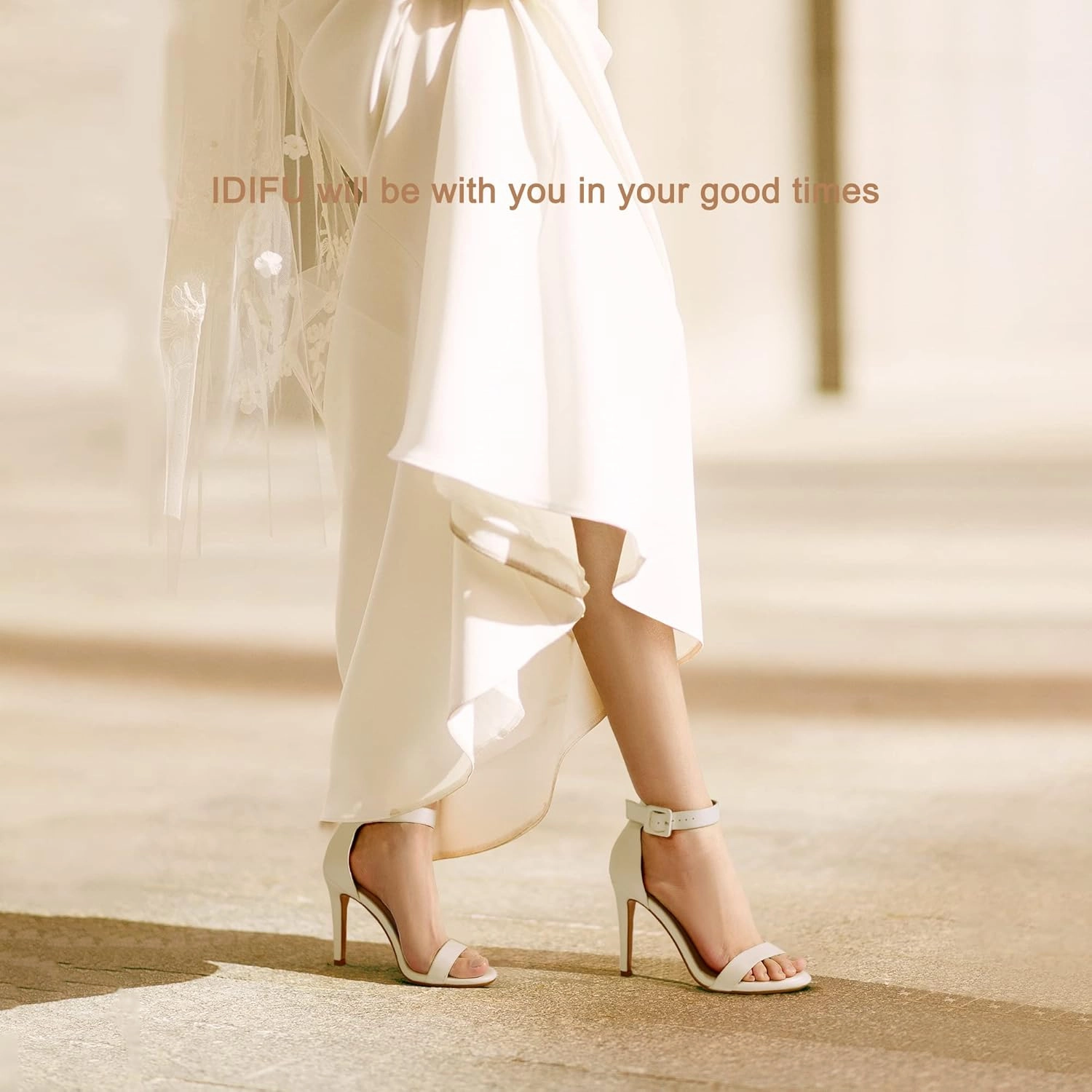 IDIFU Women's High Heels for Women Dressy Stiletto Heels Open Toe Heels Ankle Strap Heeled Sandals for Women on Wedding Party Homecoming