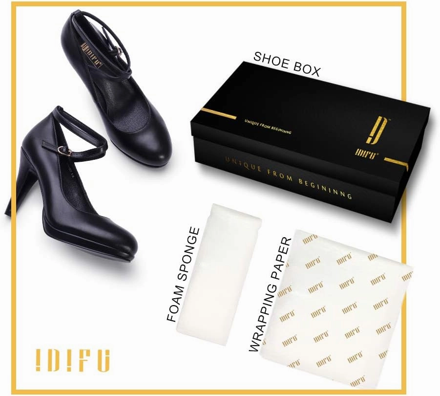 IDIFU Women's Tracy Platform High Heels Closed Toe Pumps Strappy Cross Ankle Strap Shoes for Casual Work Wedding