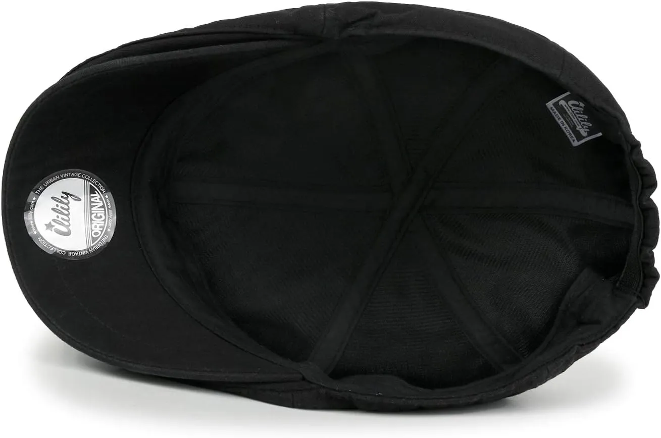 ililily Washed Cotton Flat Cap Cabbie Hat Gatsby Ivy Irish Hunting Newsboy Stretch Big Hat