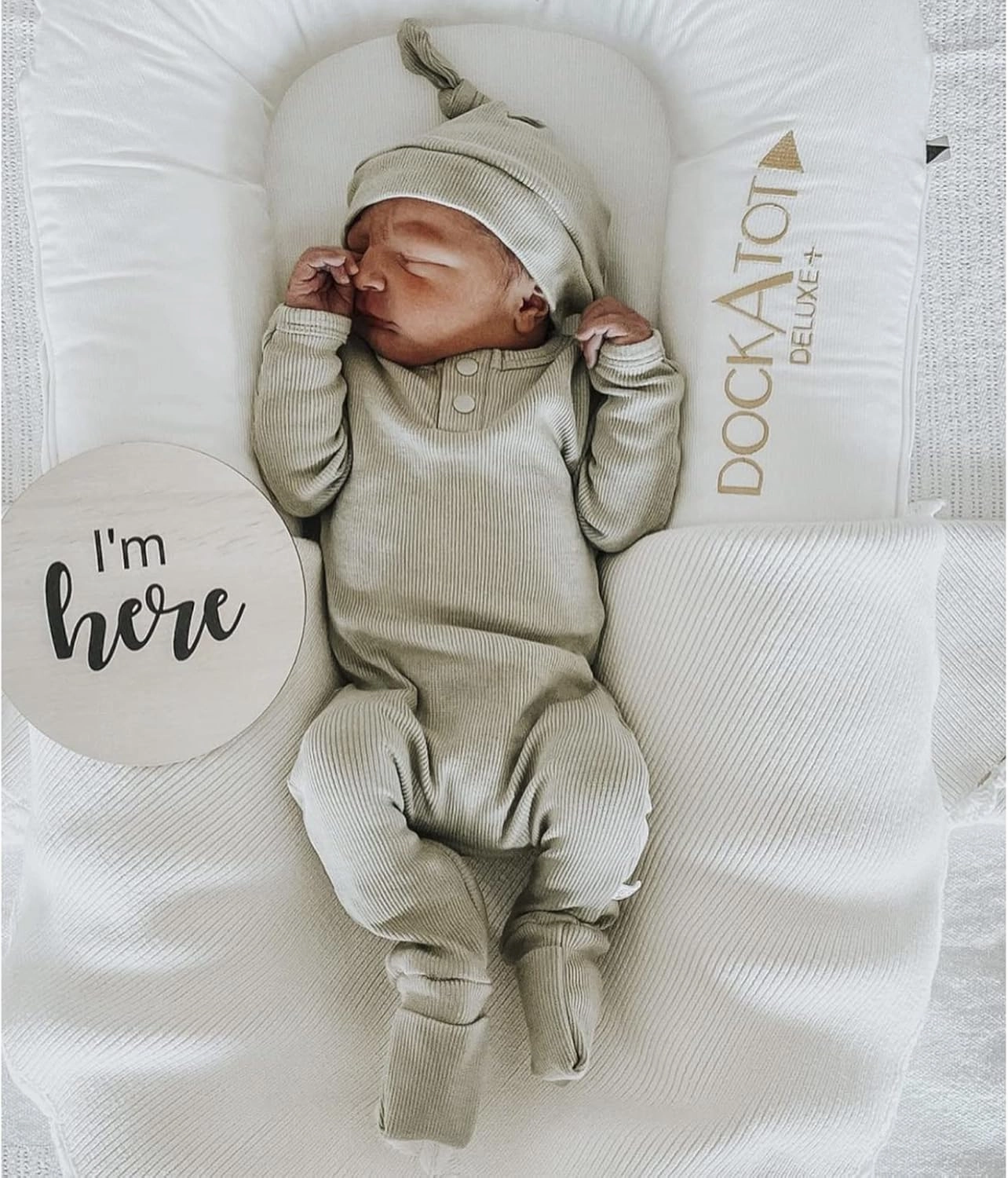 Infant Boys Girls Clothes Set Newborn Baby Romper Hat Ribbed Knit Long Sleeve Button Solid Bodysuit Jumpsuit