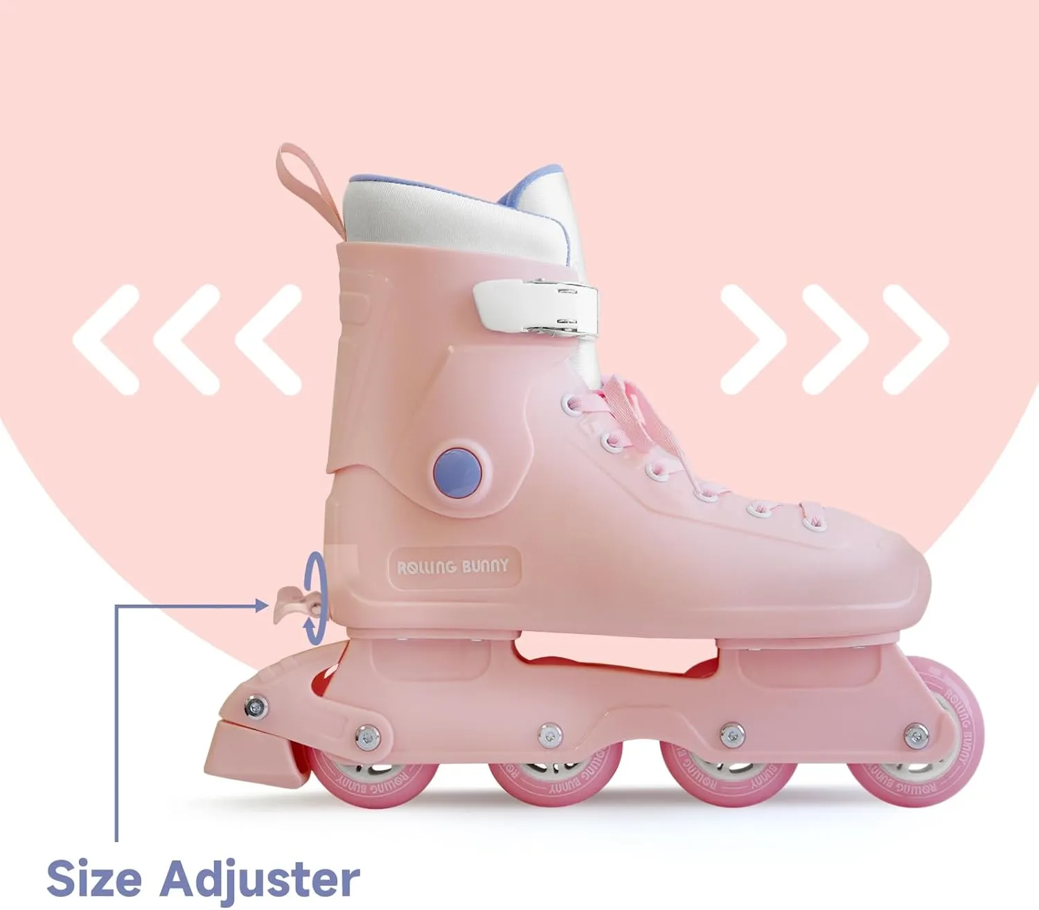 Inline Skates for Women Girls - Adjustable Size Roller Blades for Adult Female, Hard Shell ABEC-7, Pink