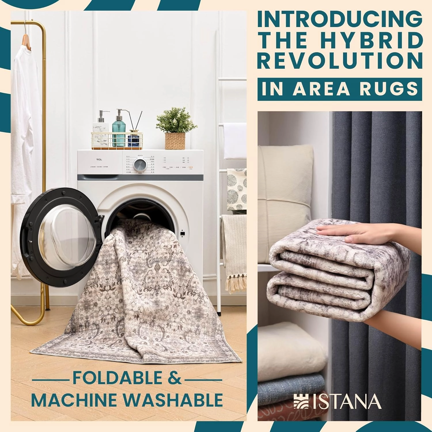 Istana Hallway Runner Rug 2x6 - Beige Grey/Light Cream Kitchen Rugs Non Slip Washable -Silk's Soft Touch Carpet Runner - Stylish Rug for Home