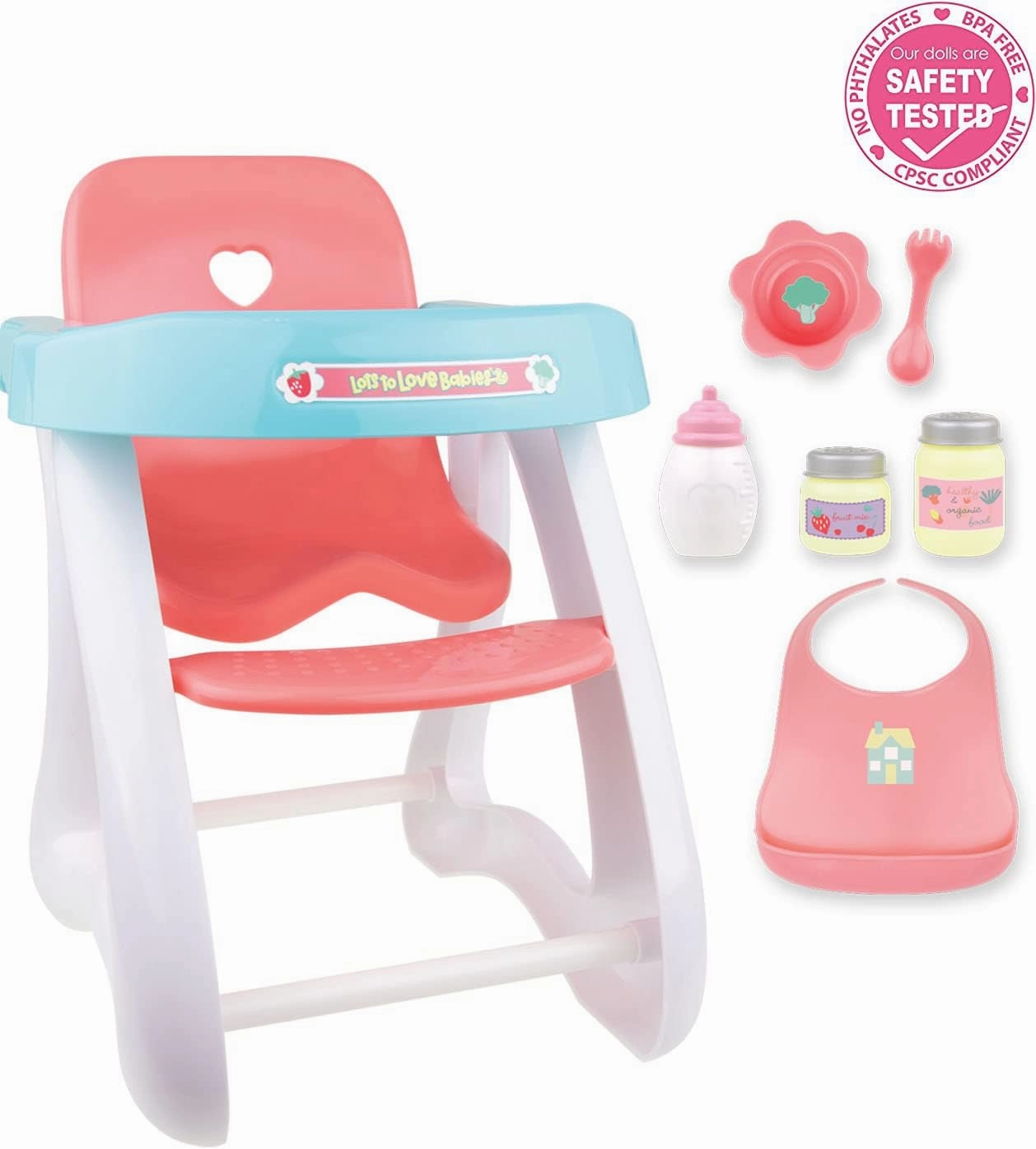 JC Toys for Keeps! High Chair & Accessory Set, 7/Set (BER25500)