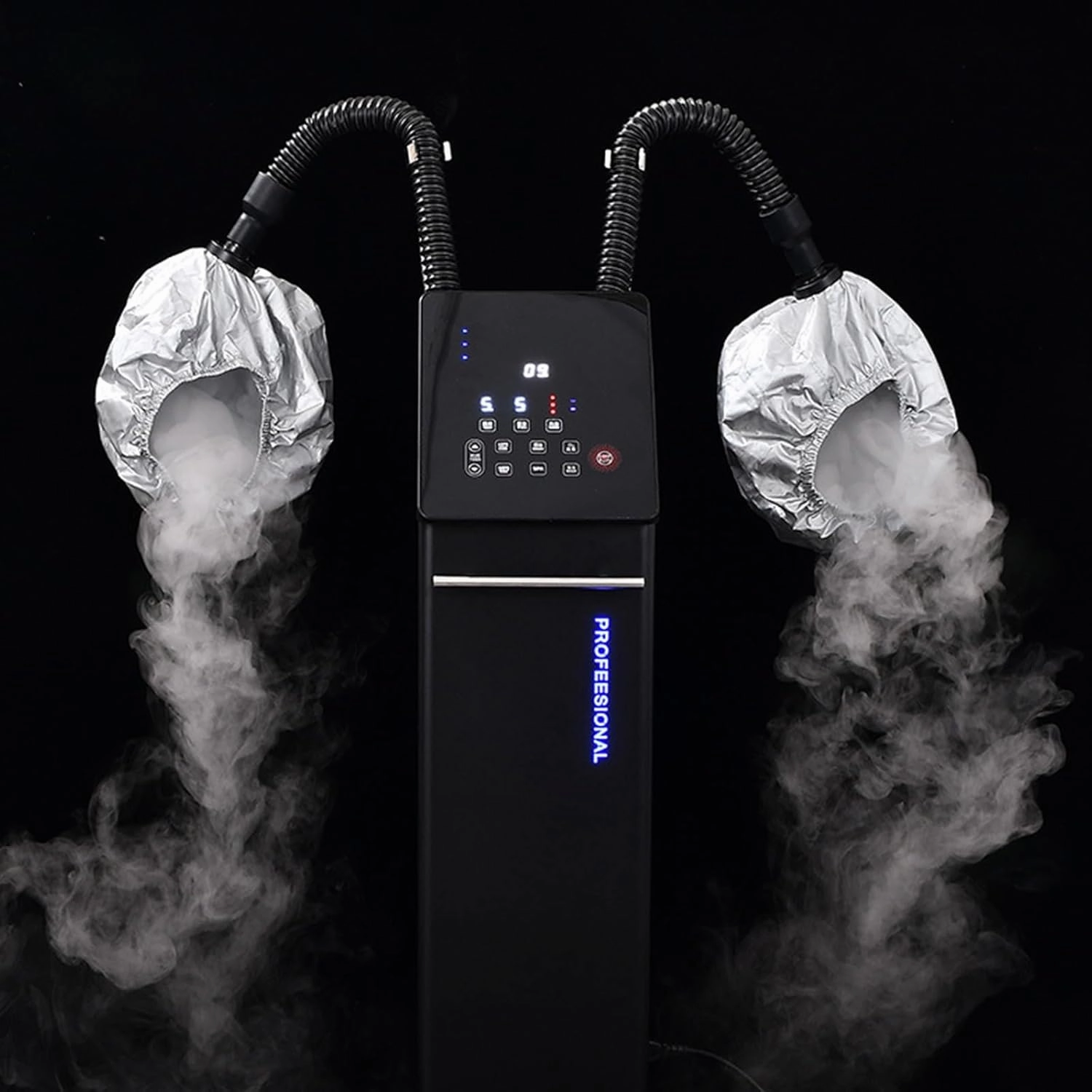 Jcgly Hair Steamer with 2 Caps, Professional Hair Color Processor for Deep Conditioning, Hair Face Steamer for Salon SPA(Black)