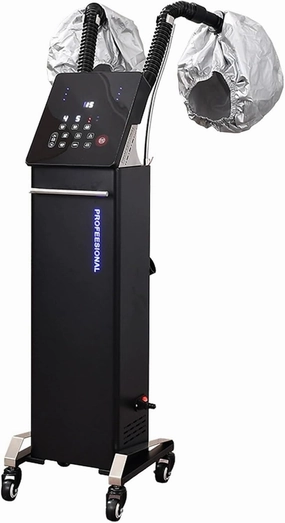 Jcgly Hair Steamer with 2 Caps, Professional Hair Color Processor for Deep Conditioning, Hair Face Steamer for Salon SPA(Black)
