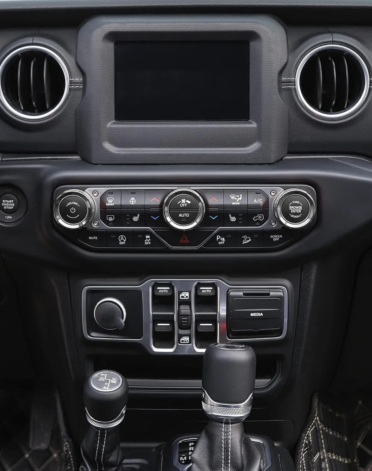 JeCar Air Conditioner Switch Knob Cover & Headlight Knob Cover Aluminum Alloy AC Button Trims Compatible with Jeep Wrangler 2018-2023 JL JLU & 2020-2023 Gladiator (Silver)