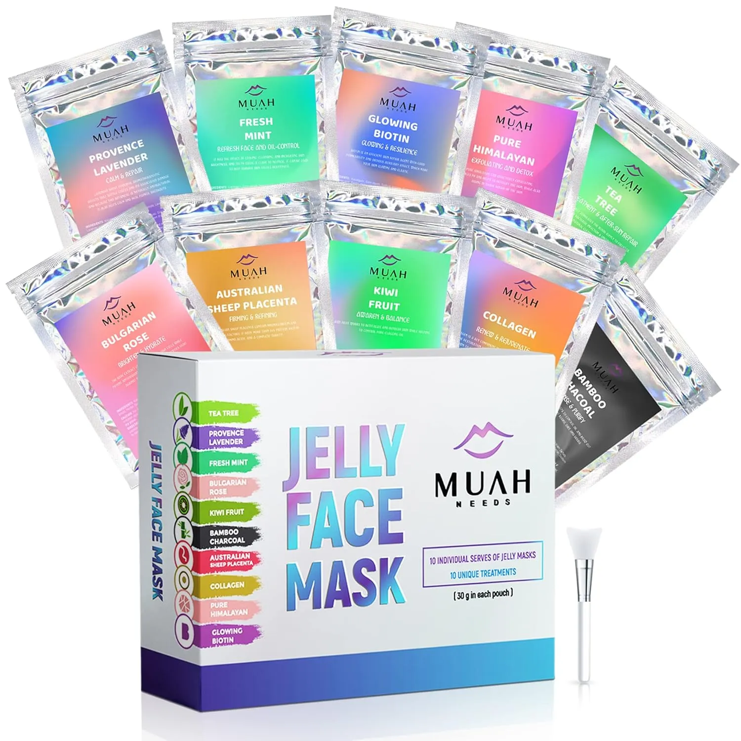 Jelly Face Mask - Jelly Masks for Facials Professional - Hydrating, Nourishing & Soothing Gel Face Mask for - Helps Reduce Wrinkles, Fine Lines & Minimize Pores - 10 Jelly Mask
