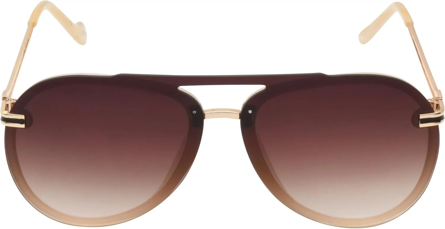 Jessica Simpson Women's J6195 Modern Aviator Pilot Sunglasses with Uv400 Protection. Glam Gifts for Her, 65 Mm