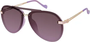Jessica Simpson Women's J6195 Modern Aviator Pilot Sunglasses with Uv400 Protection. Glam Gifts for Her, 65 Mm